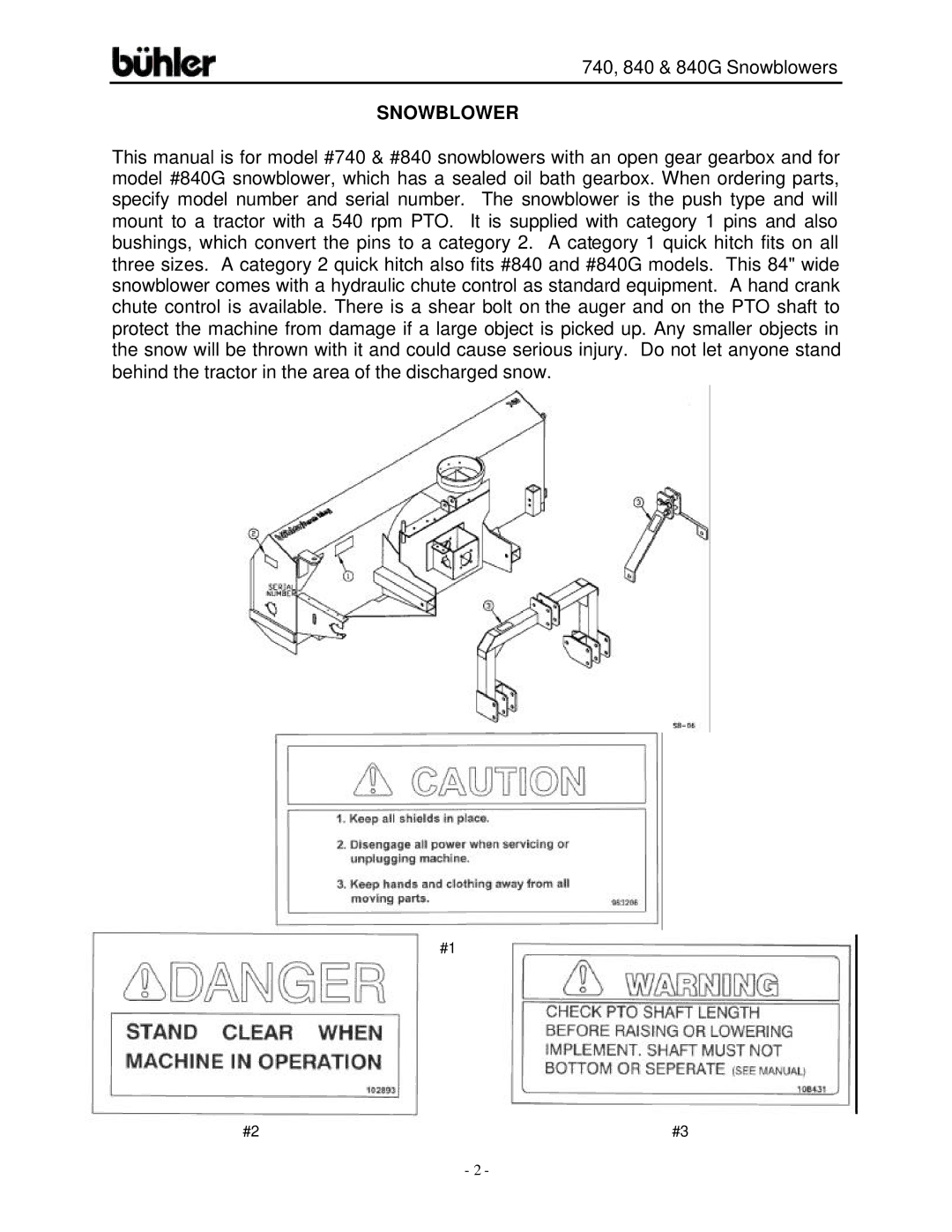 Buhler FK313, FK314 warranty Snowblower 