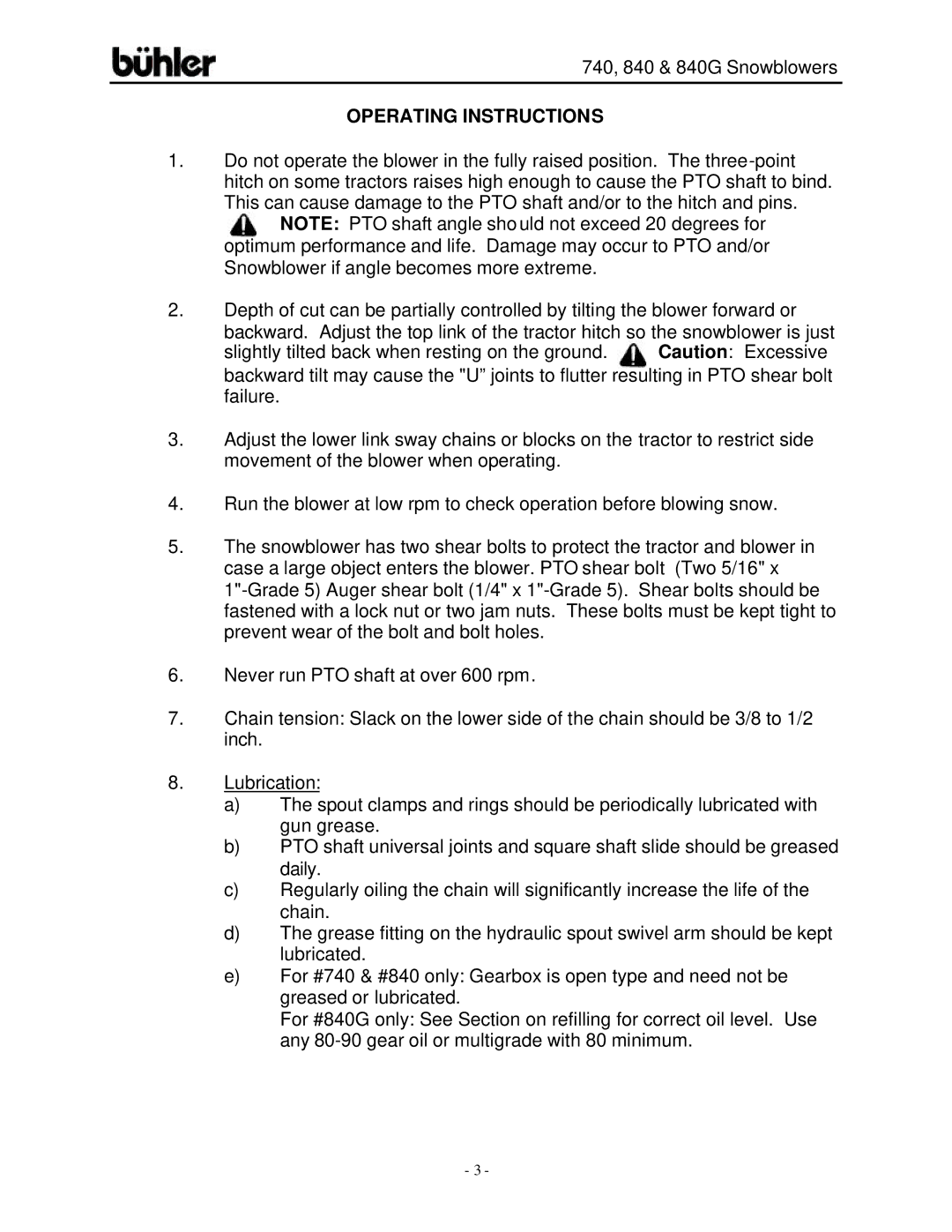 Buhler FK314, FK313 warranty Operating Instructions 