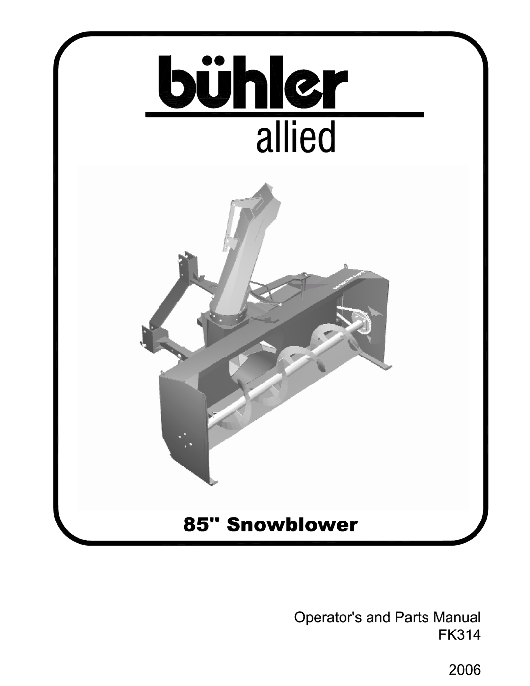 Buhler FK314 manual 