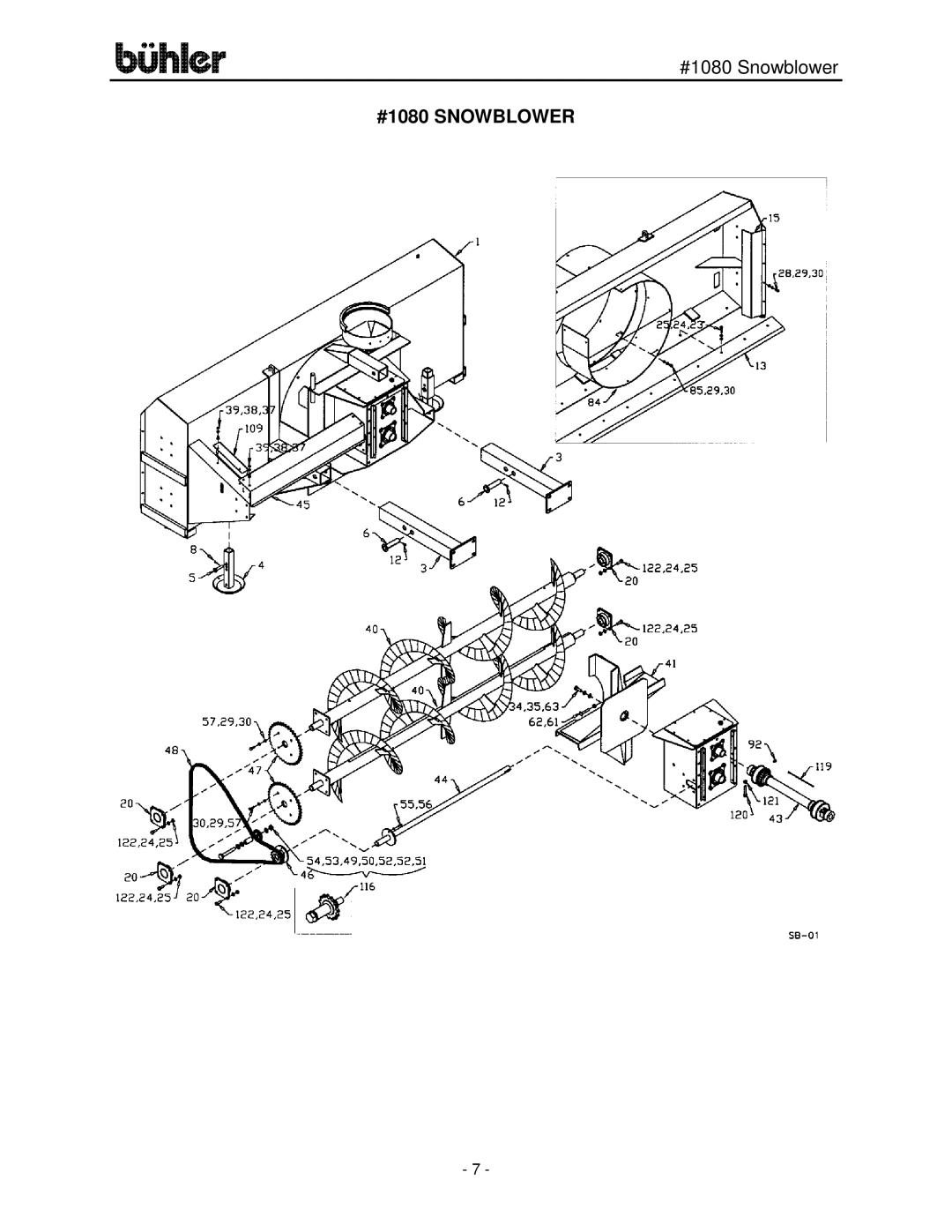 Buhler FK329 manual #1080 Snowblower 