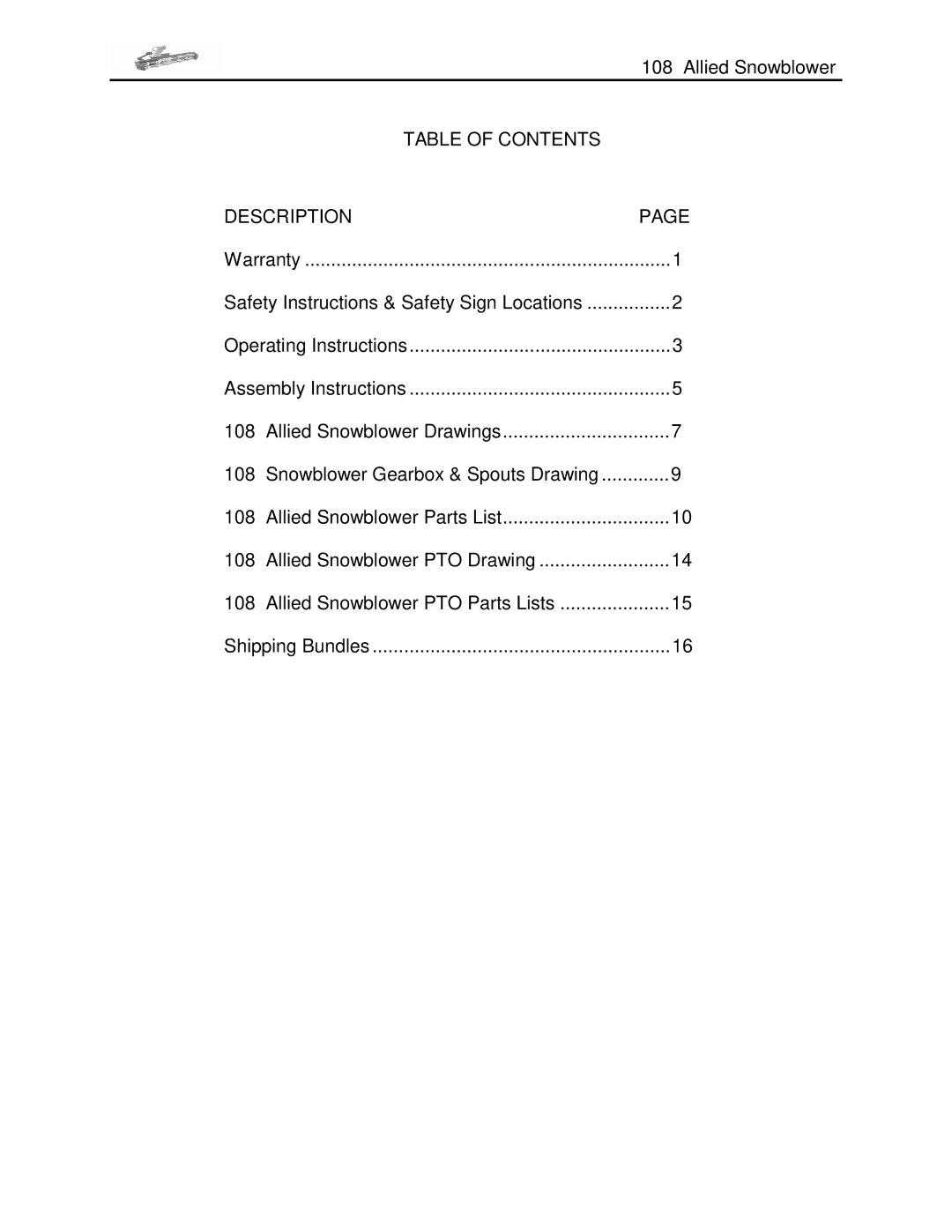 Buhler FK332 manual Table of Contents Description 