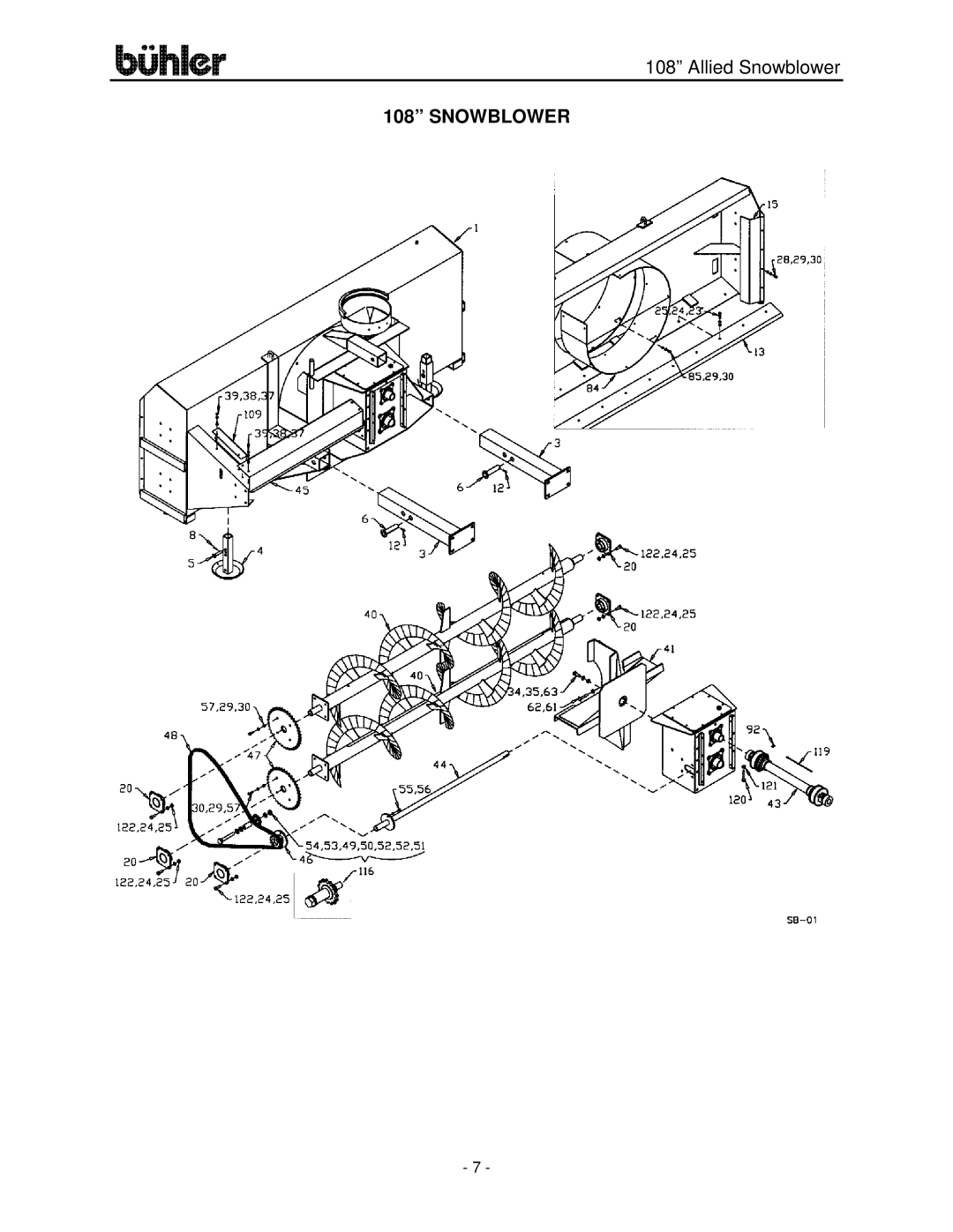 Buhler FK332 manual Snowblower 