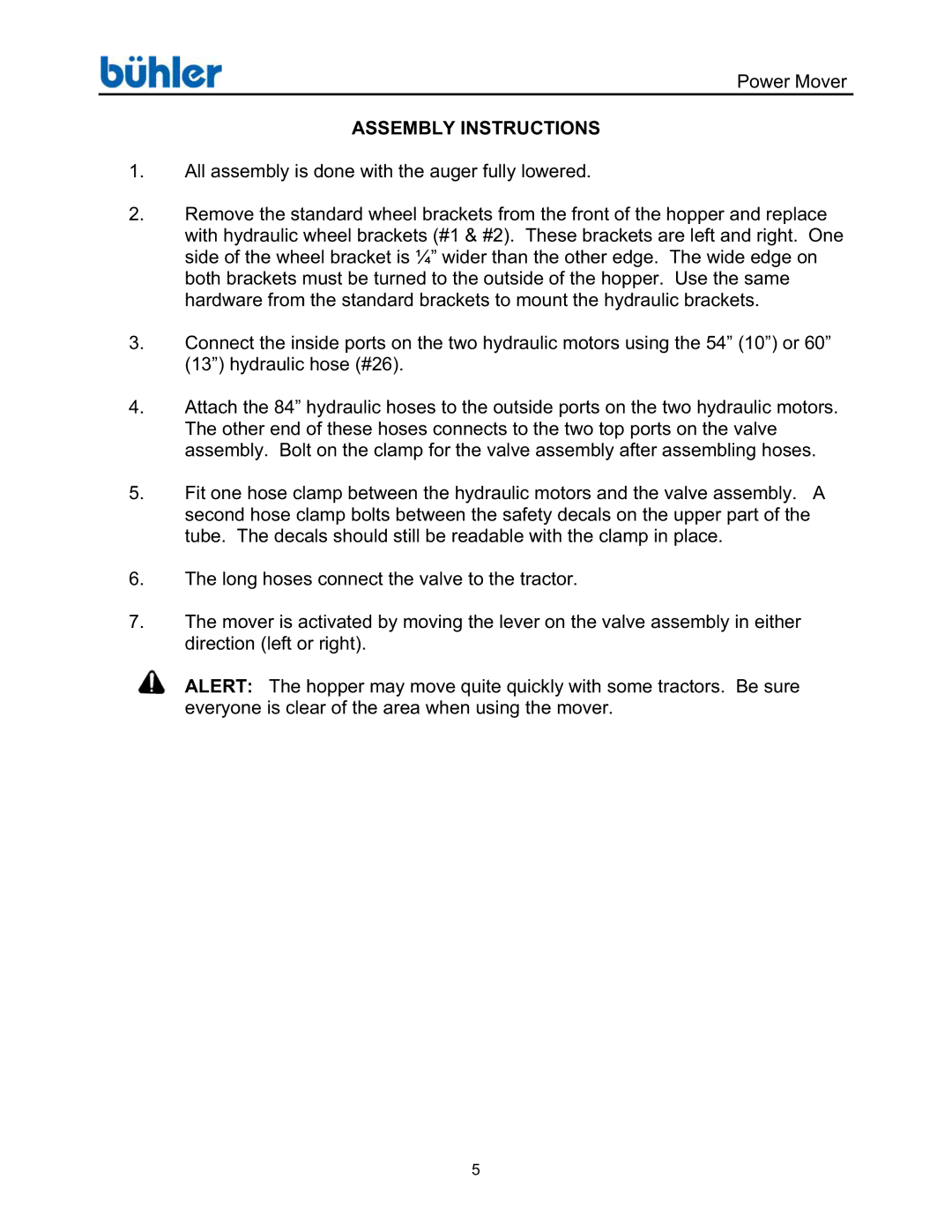 Buhler FK368 manual Assembly Instructions 