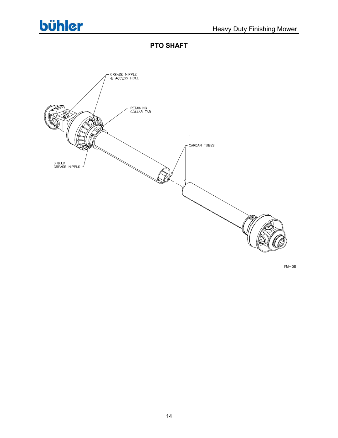 Buhler FK369 manual PTO Shaft 