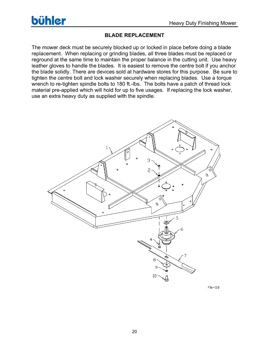 Buhler FK369 manual Blade Replacement 