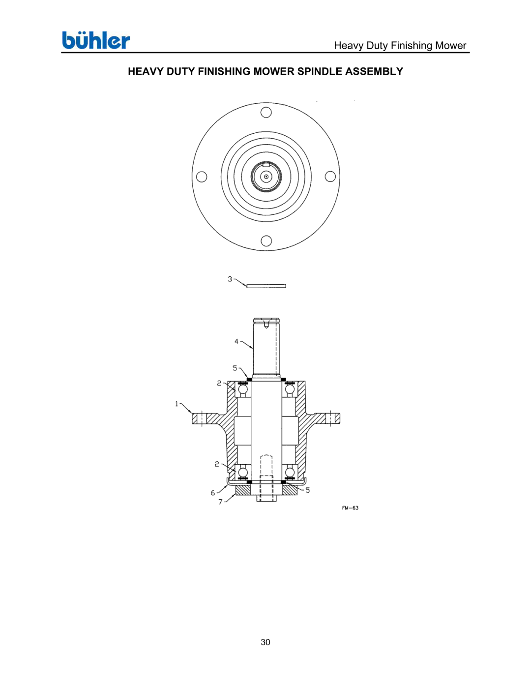 Buhler FK369 manual Heavy Duty Finishing Mower Spindle Assembly 