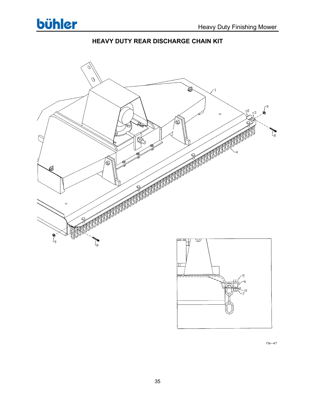 Buhler FK369 manual Heavy Duty Rear Discharge Chain KIT 
