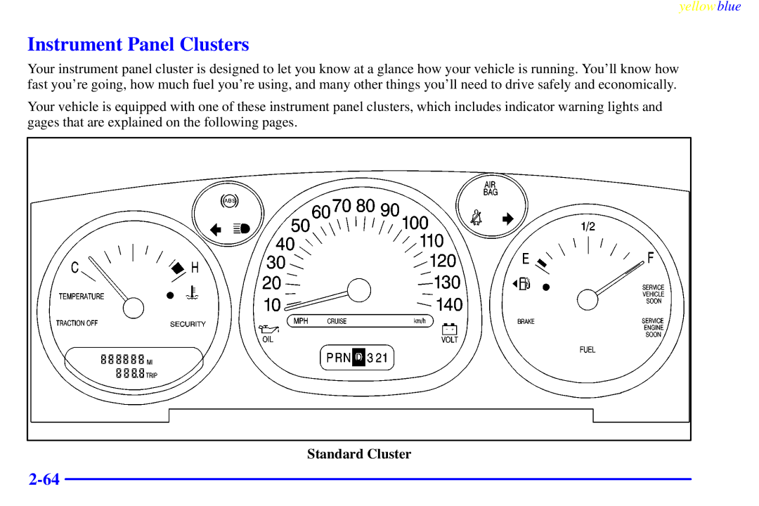 Buick 2000 manual Instrument Panel Clusters 