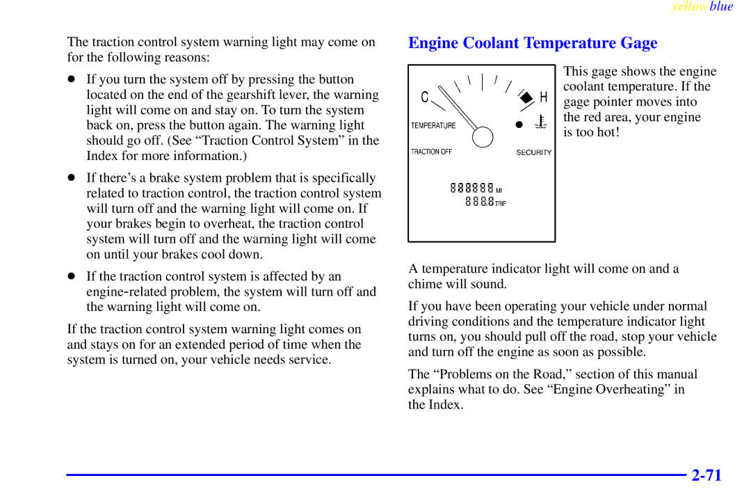 Buick 2000 manual Engine Coolant Temperature Gage 