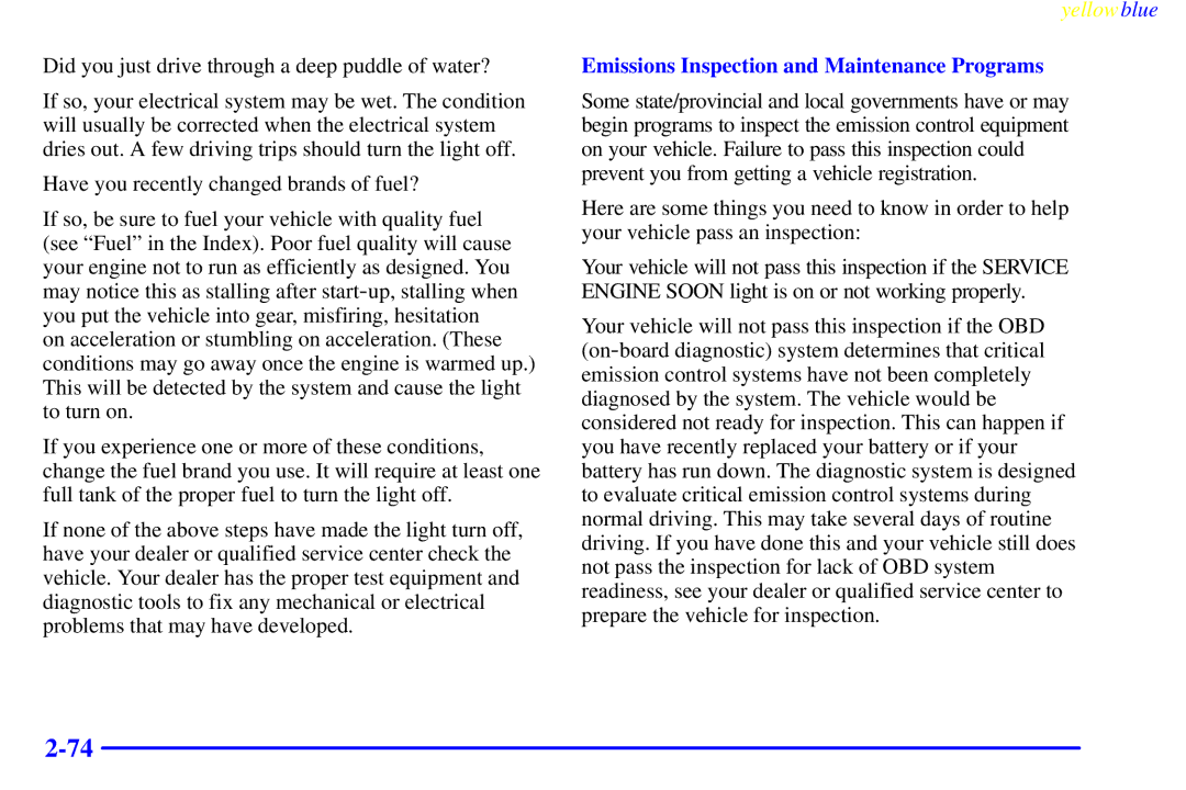 Buick 2000 manual Emissions Inspection and Maintenance Programs 