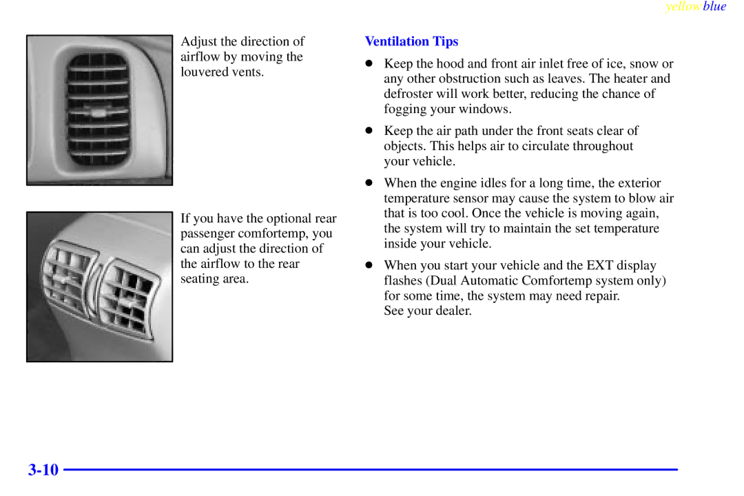 Buick 2000 manual Ventilation Tips 