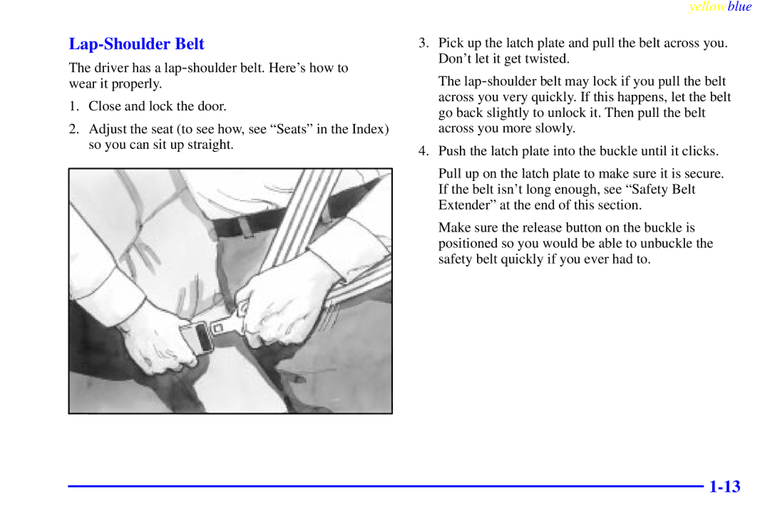 Buick 2000 manual Lap-Shoulder Belt 