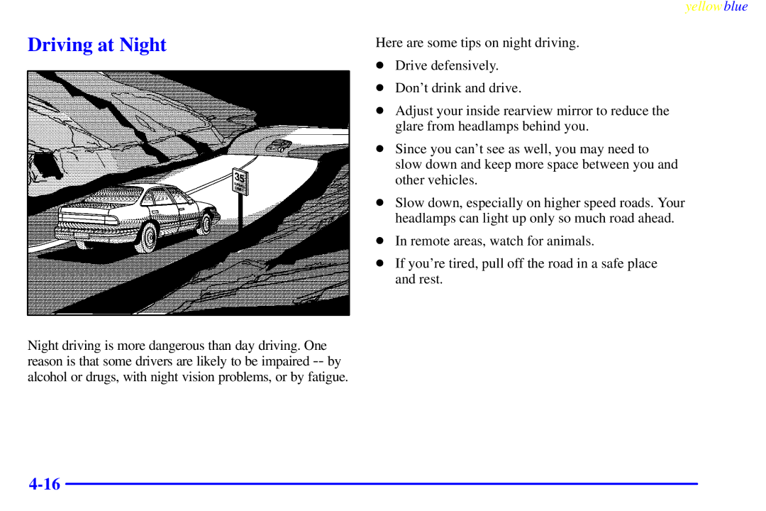 Buick 2000 manual Driving at Night 