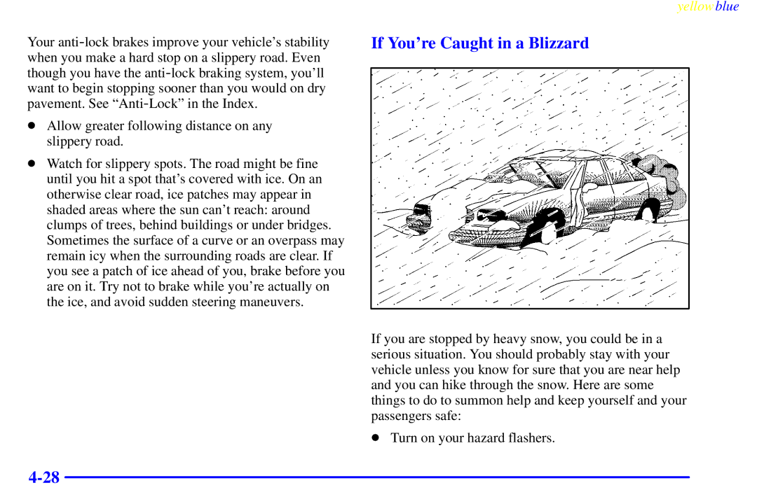 Buick 2000 manual If Youre Caught in a Blizzard 