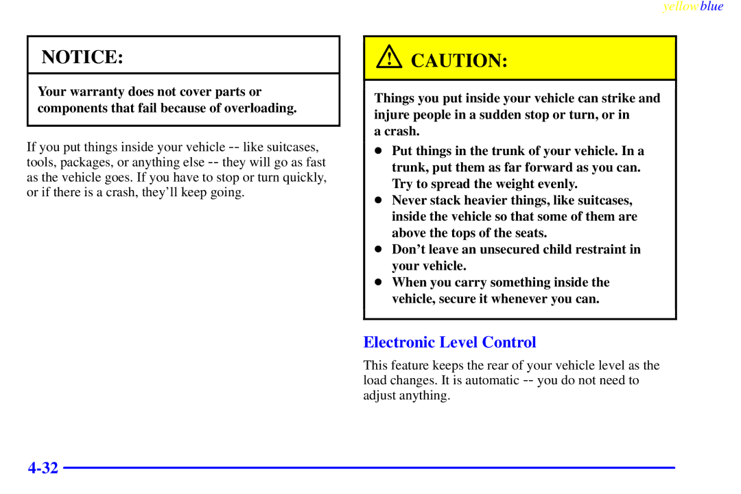 Buick 2000 manual Electronic Level Control 