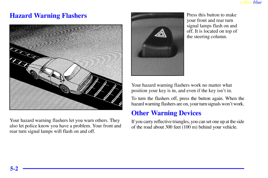 Buick 2000 manual Hazard Warning Flashers, Other Warning Devices 