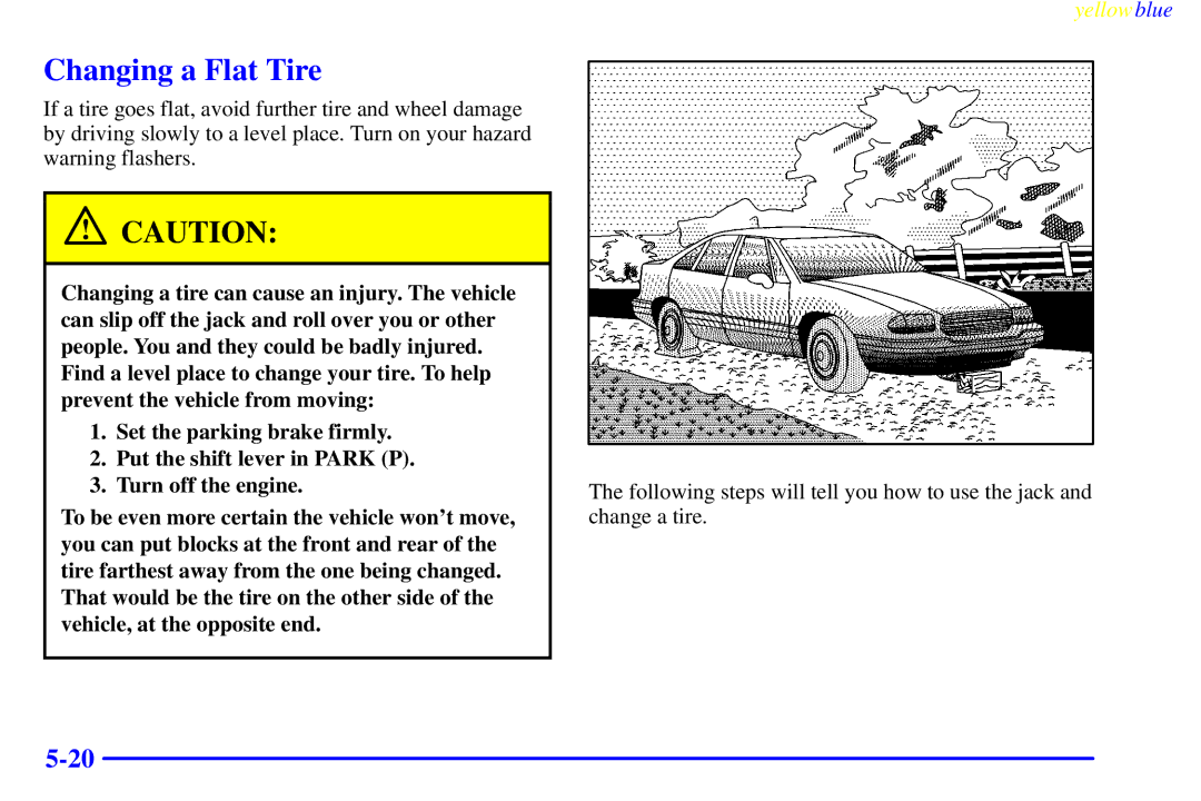 Buick 2000 manual Changing a Flat Tire 