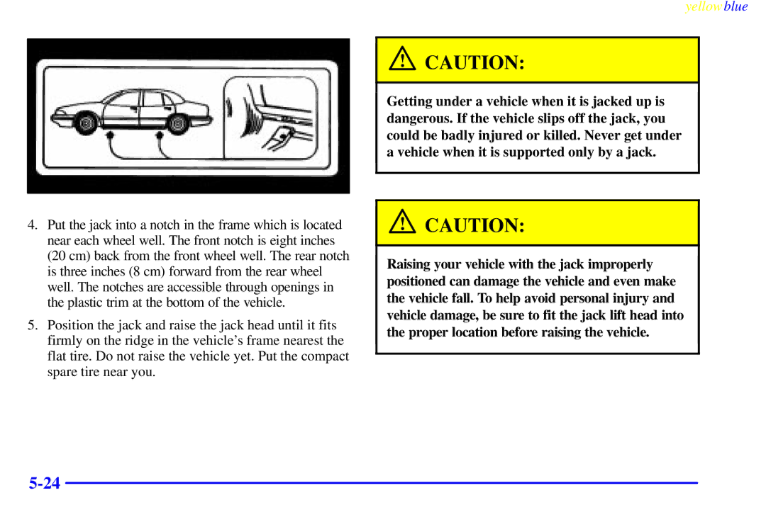 Buick 2000 manual Yellow blue 