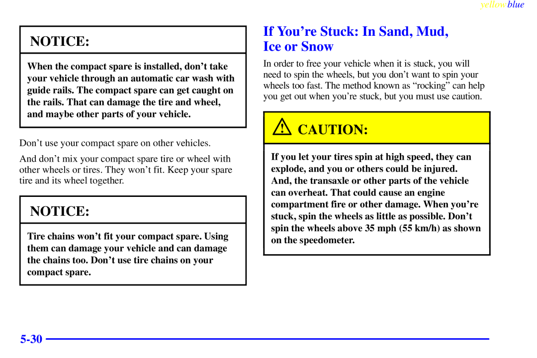 Buick 2000 manual If Youre Stuck In Sand, Mud Ice or Snow 