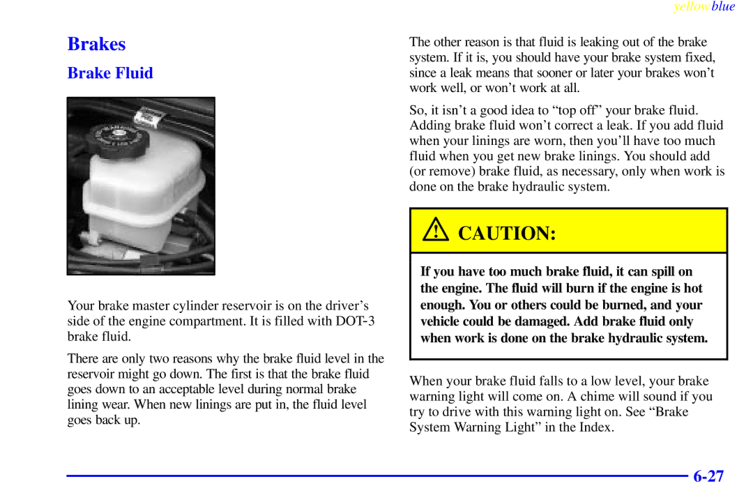 Buick 2000 manual Brakes, Brake Fluid 