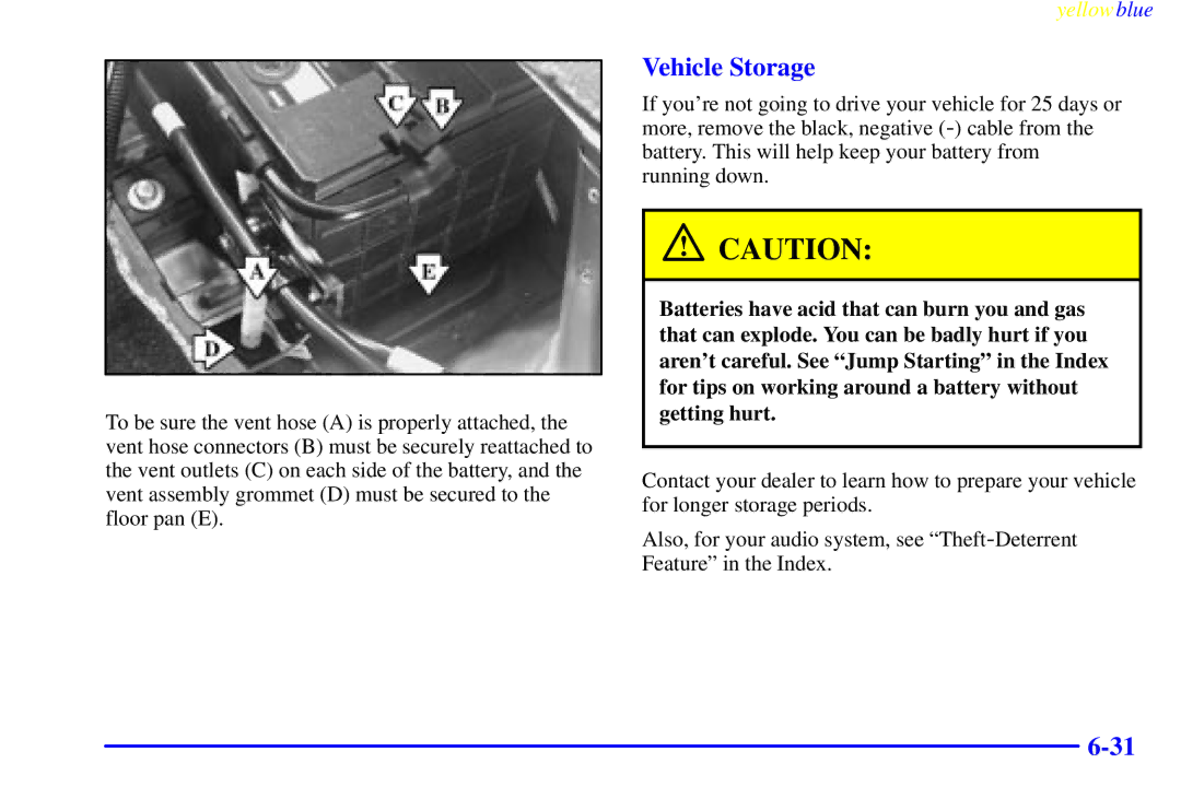 Buick 2000 manual Vehicle Storage 