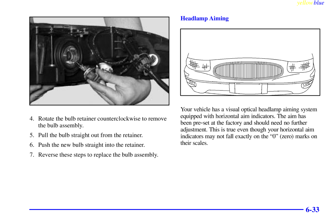 Buick 2000 manual Headlamp Aiming 