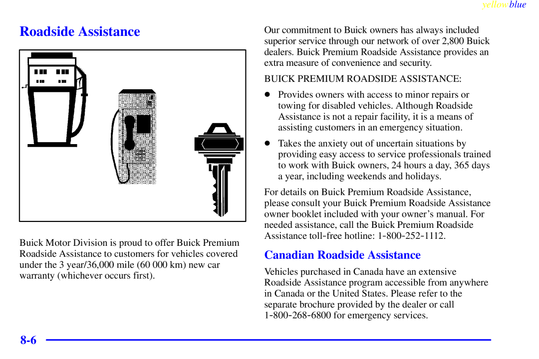 Buick 2000 manual Canadian Roadside Assistance 