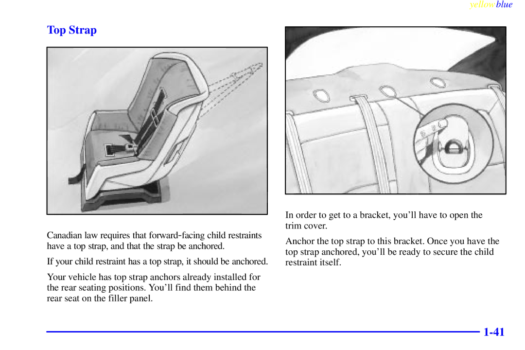 Buick 2000 manual Top Strap 