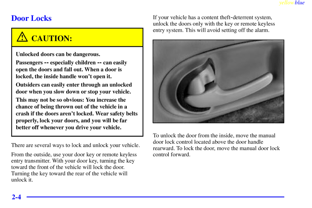 Buick 2000 manual Door Locks 