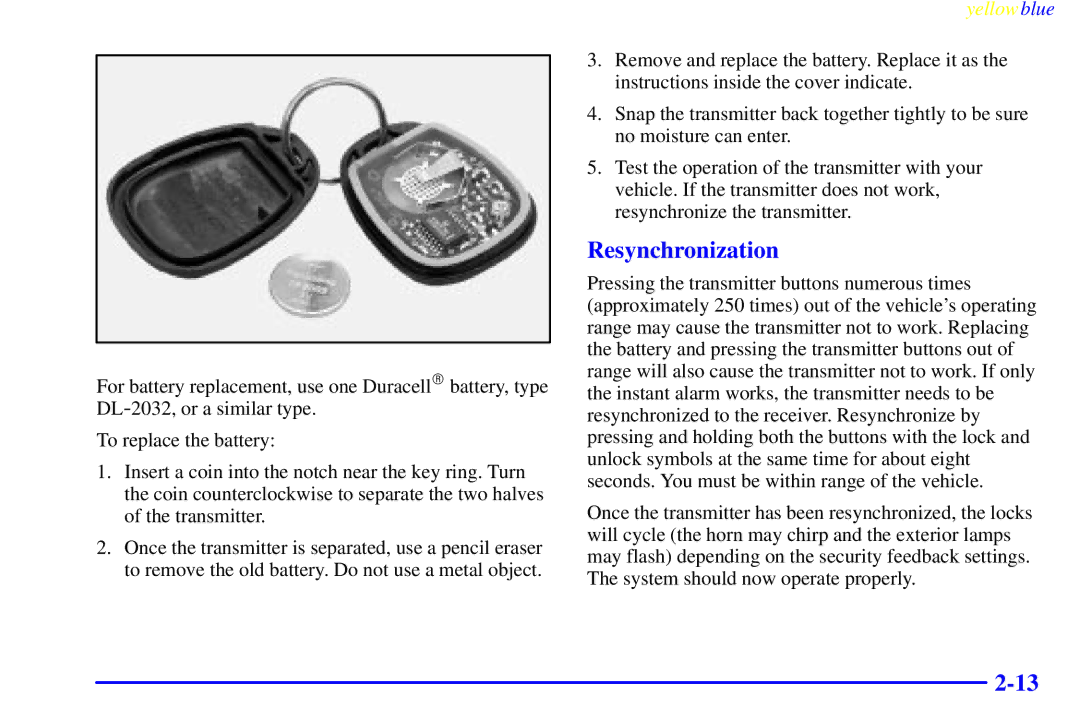 Buick 2000 manual Resynchronization 