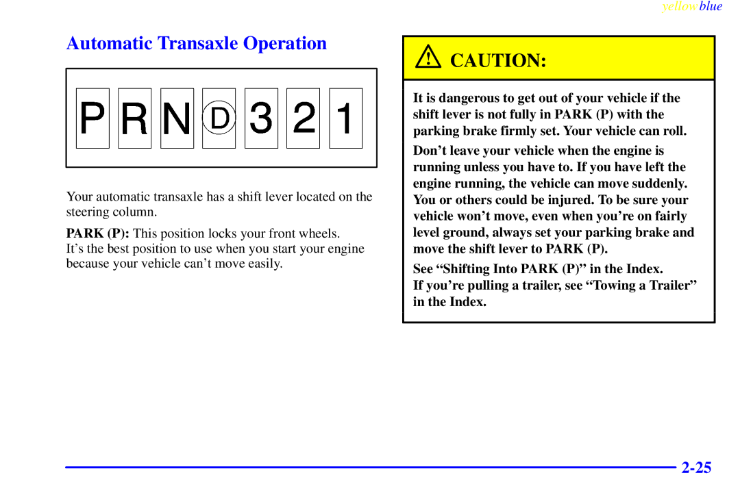 Buick 2000 manual Automatic Transaxle Operation 