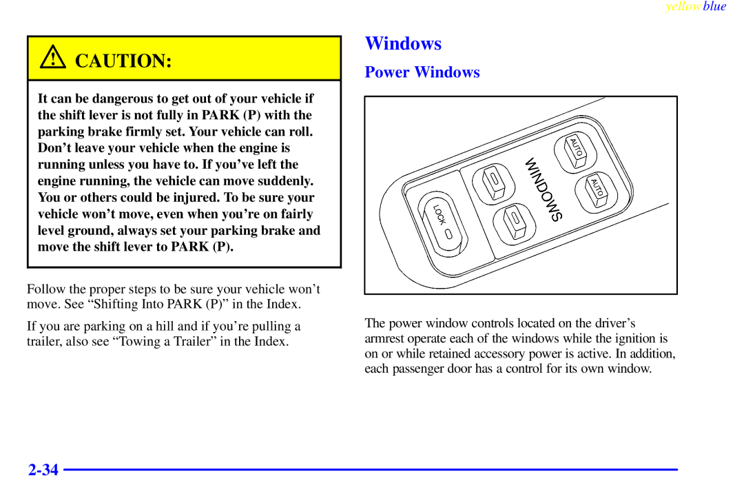 Buick 2000 manual Power Windows 