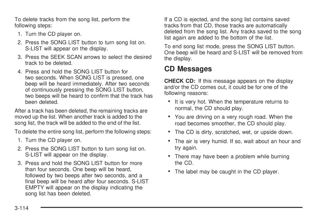 Buick 2005 manual CD Messages 