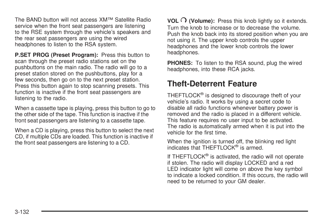 Buick 2005 manual Theft-Deterrent Feature 