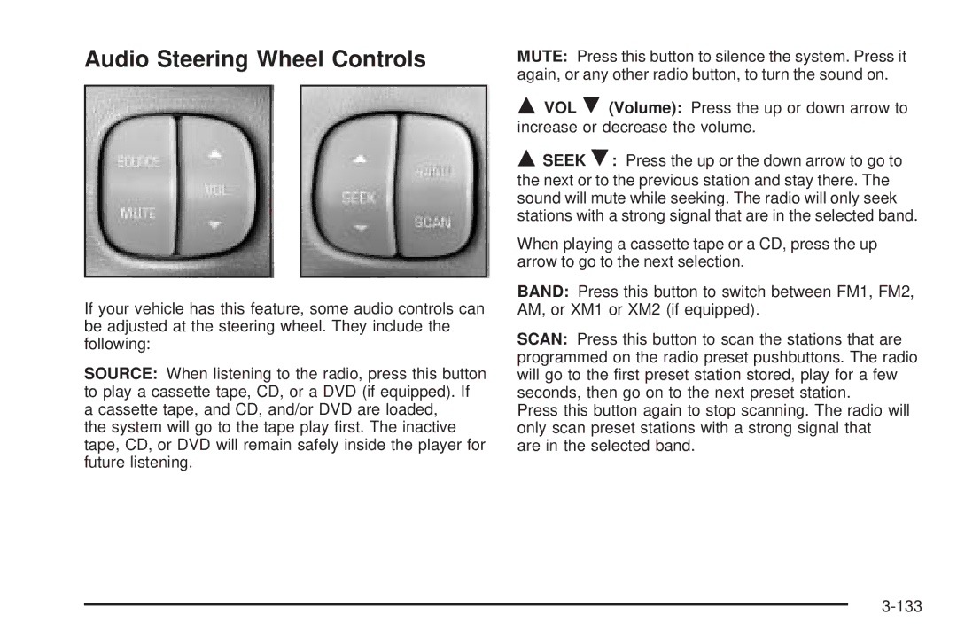 Buick 2005 manual Audio Steering Wheel Controls 