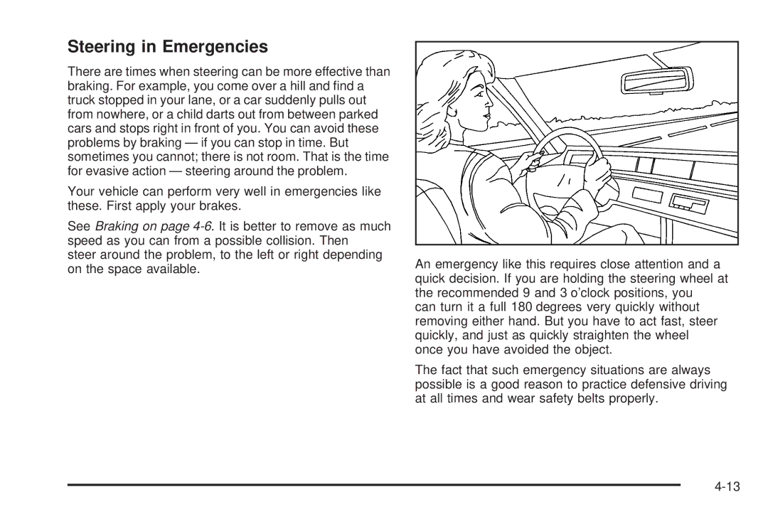 Buick 2005 manual Steering in Emergencies 