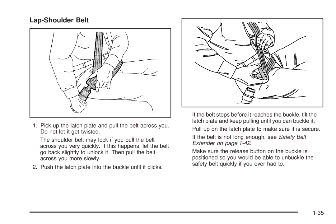 Buick 2005 manual Lap-Shoulder Belt 