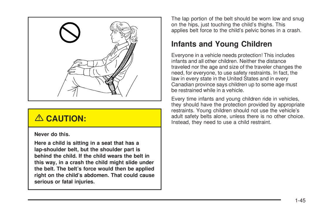 Buick 2005 manual Infants and Young Children 