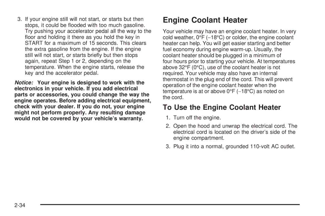 Buick 2006 manual To Use the Engine Coolant Heater 