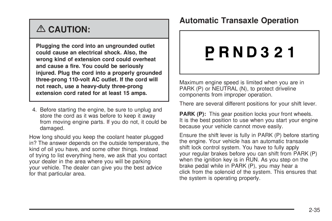 Buick 2006 manual Automatic Transaxle Operation 