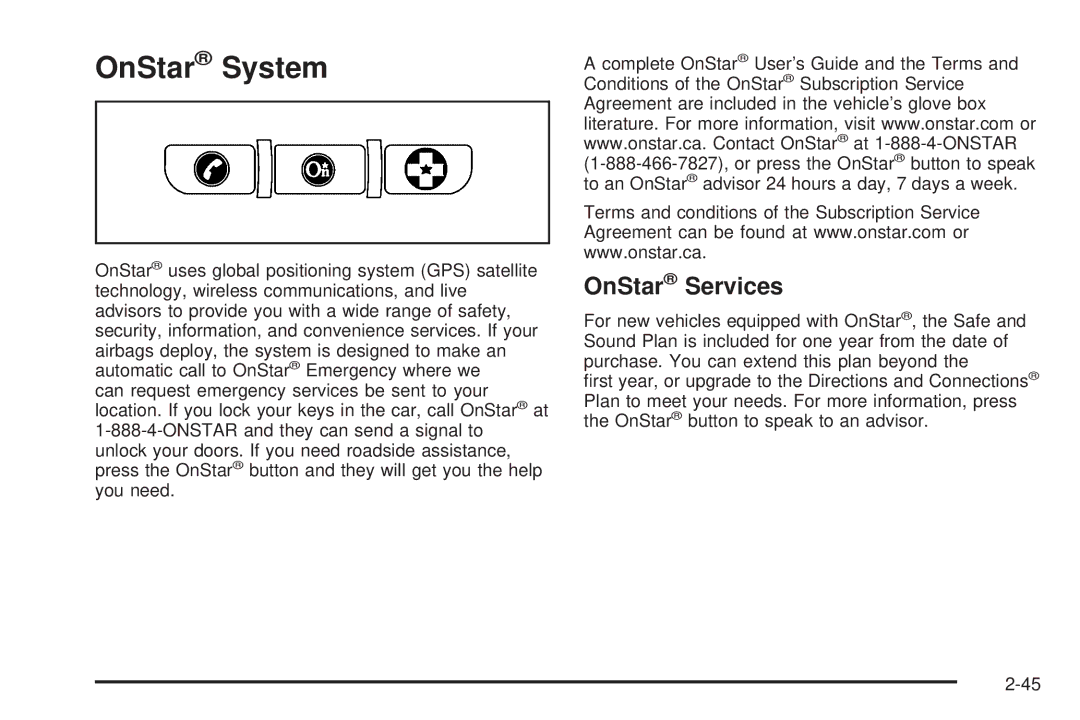 Buick 2006 manual OnStar System, OnStar Services 