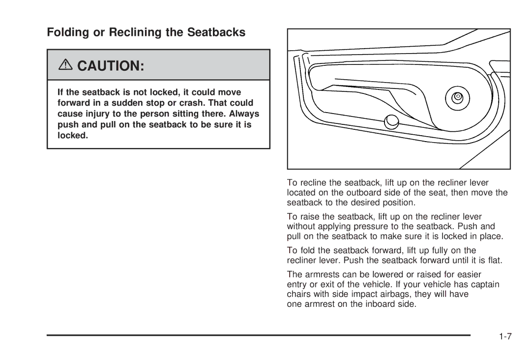 Buick 2006 manual Folding or Reclining the Seatbacks 