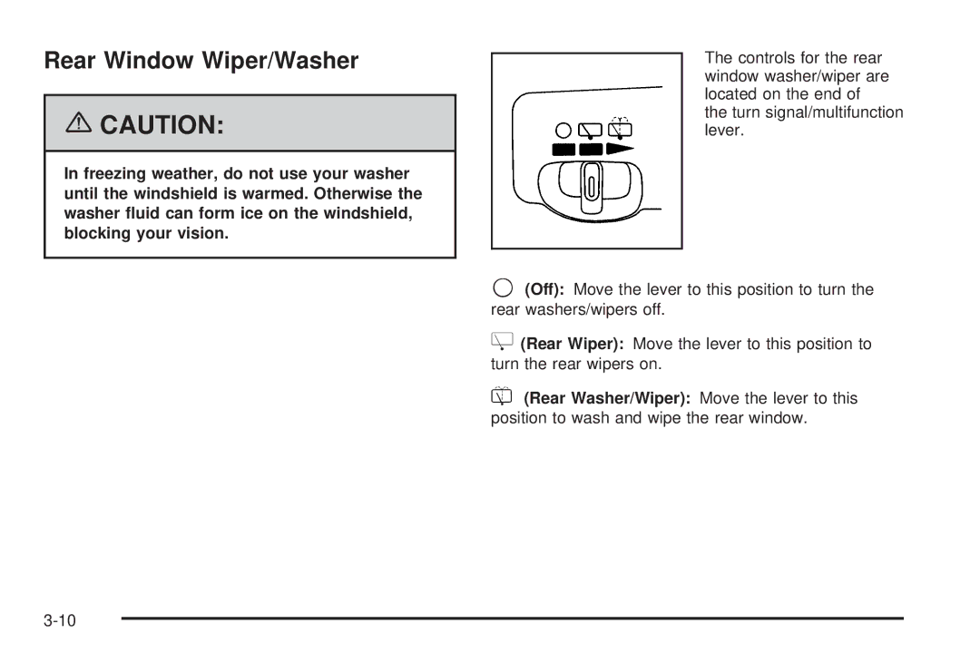 Buick 2006 manual Rear Window Wiper/Washer 