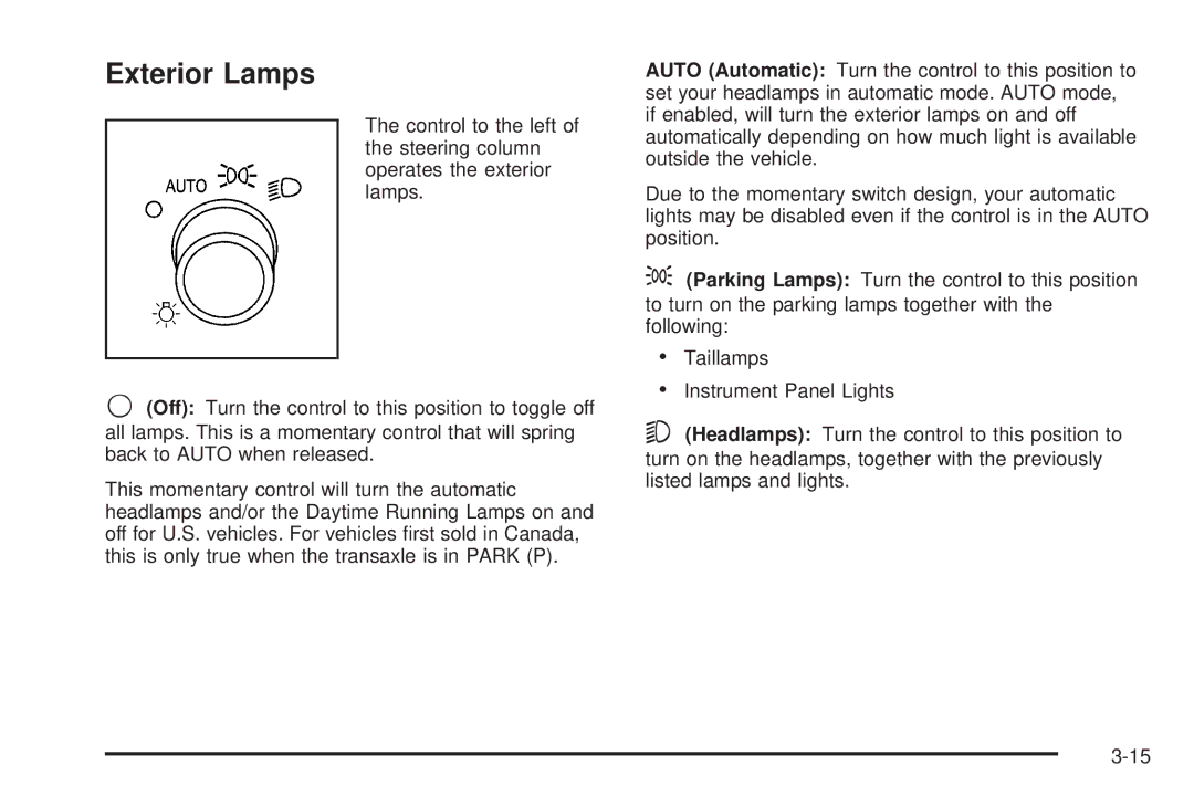 Buick 2006 manual Exterior Lamps 