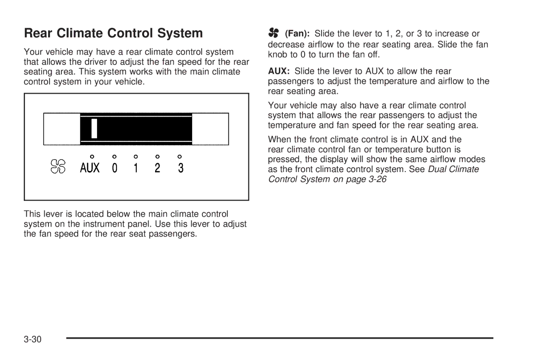 Buick 2006 manual Rear Climate Control System 