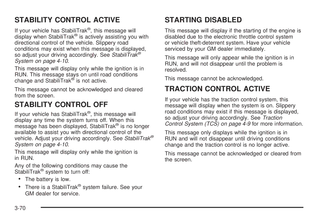 Buick 2006 manual Stability Control Active 