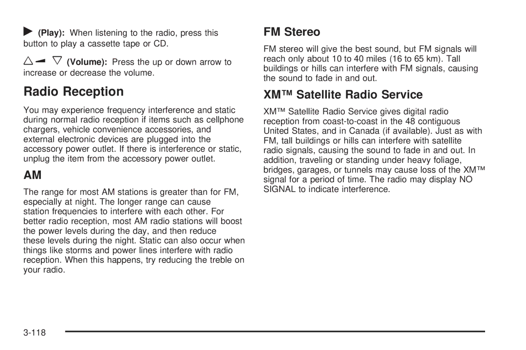 Buick 2006 manual Radio Reception, FM Stereo 