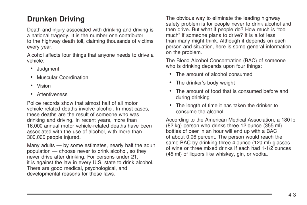 Buick 2006 manual Drunken Driving 