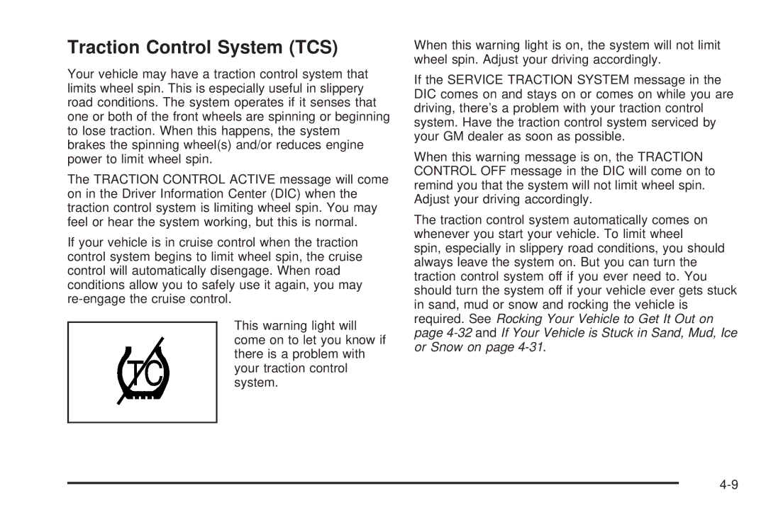 Buick 2006 manual Traction Control System TCS 