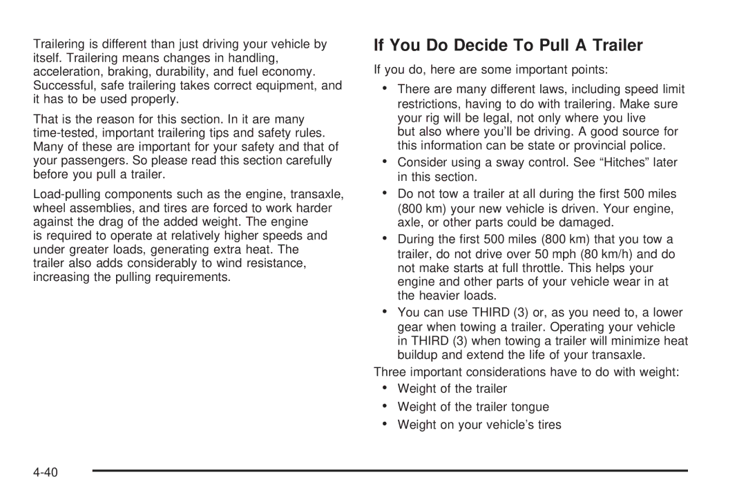 Buick 2006 manual If You Do Decide To Pull a Trailer 